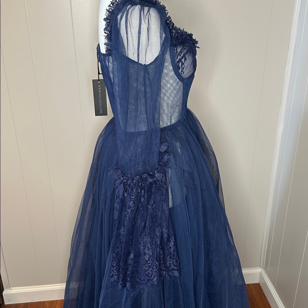 NWT Dolls Kill Dance with Death Maxi Dress - Navy - Picture 9 of 15